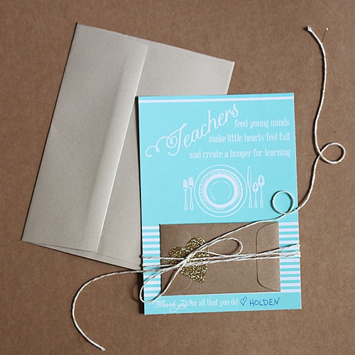 Teacher Appreciation Free Printables. Thank You Card by Paper and Pigtails. 
