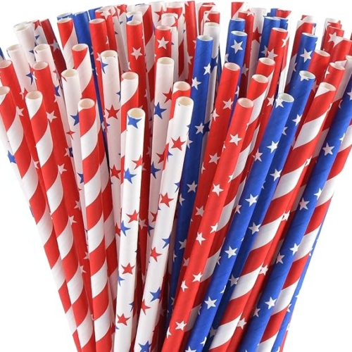 4th of July Paper Straws