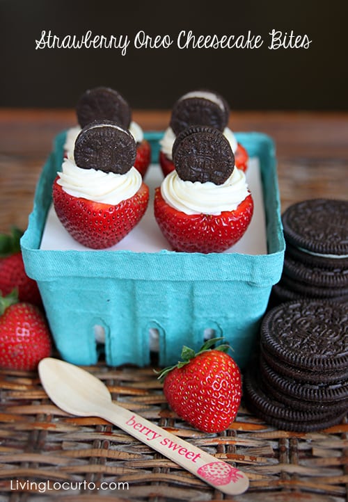 Oreo Cheesecake Stuffed Strawberries - Easy No Bake Recipe - LivingLocurto.com