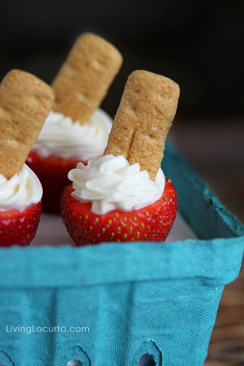 Cheesecake Stuffed Strawberries - Easy No Bake Dessert Recipe - LivingLocurto.com