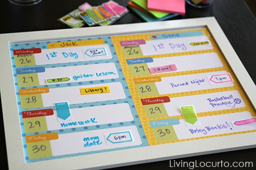 After School Station with Free Printable Weekly Calendars by LivingLocurto.com