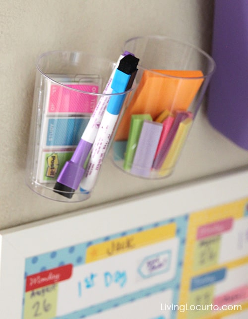 Post-It Notes - After School Station with Free Printable Weekly Calendars by LivingLocurto.com