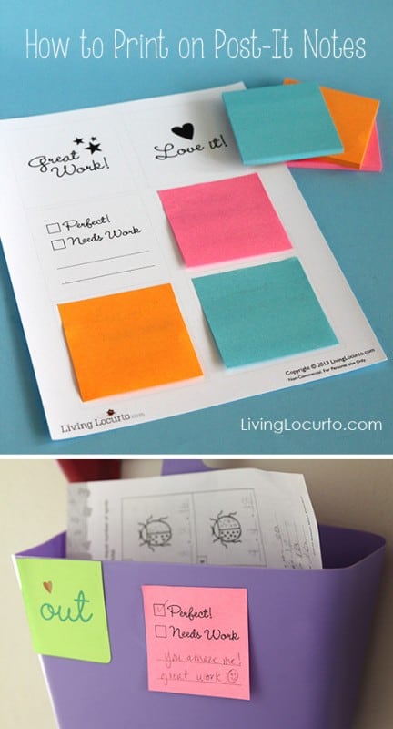  Print on Post-It Notes! – Free Printables for School Homework by Livinglocurto.com
