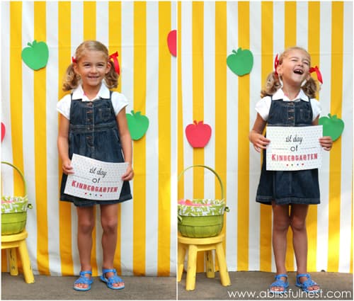 Back to school signs for the 1st day of school. Fun photo booth ideas for kids. 