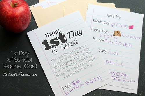 Back to School Free Printable Teacher Interview Cards by Parties for Pennies for LivingLocurto.com