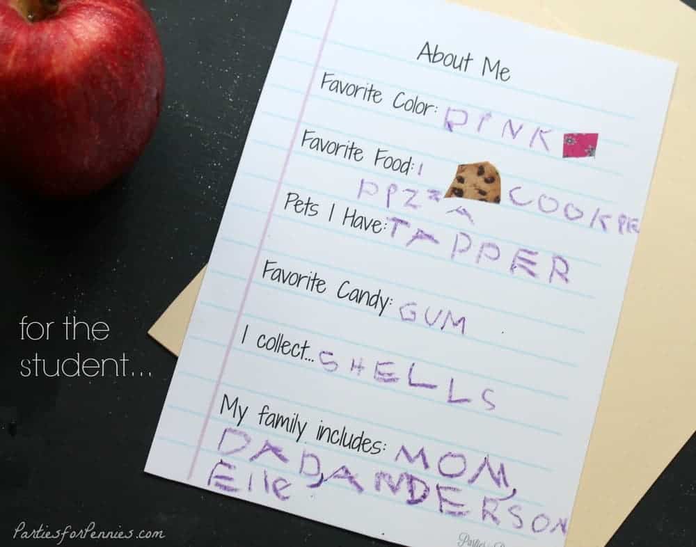 Back To School Teacher Interview Card 3 Back to School Free Printable Teacher Interview Cards by Parties for Pennies for LivingLocurto.com