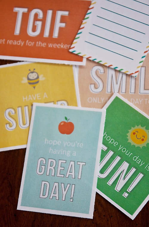 Back to School - Free Printable Lunch Notes by PaperCrave LivingLocurto.com