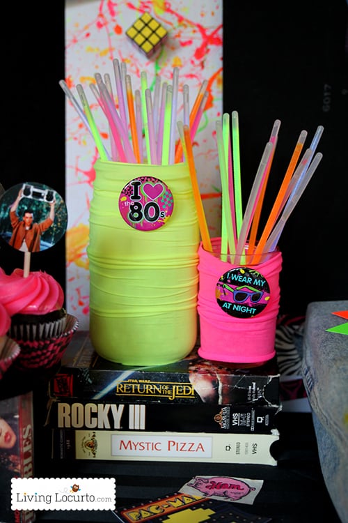 Totally Awesome 80's Neon Birthday Party Ideas and party printables! LivingLocurto.com