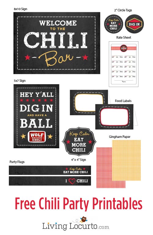 Fun Chili Tasting Dinner Party with Free Printables. LivingLocurto.com