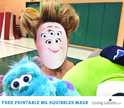 Monsters University Ms. Squibbles Mask {Free Printable}