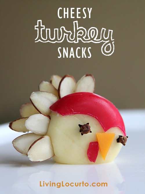 Turkey Cheese Snacks - Healthy Fun Food Idea for Kids by LivingLocurto.com #thanksgiving #funfood