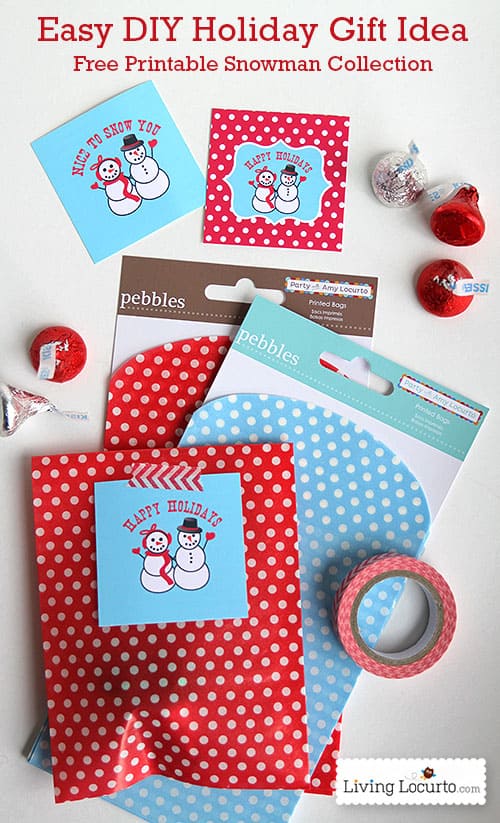 Free Printable Holiday Snowman Tags - Easy DIY Gift Idea by LivingLocurto.com