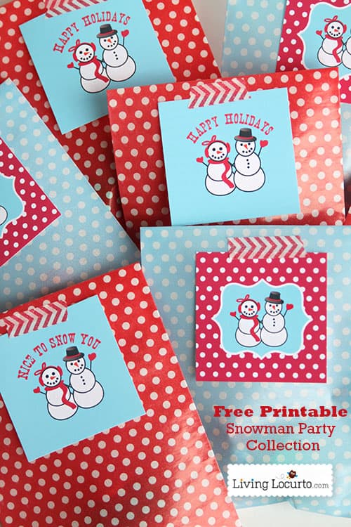 Free Printable Holiday Snowman Tags - Easy DIY Gift Idea by LivingLocurto.com