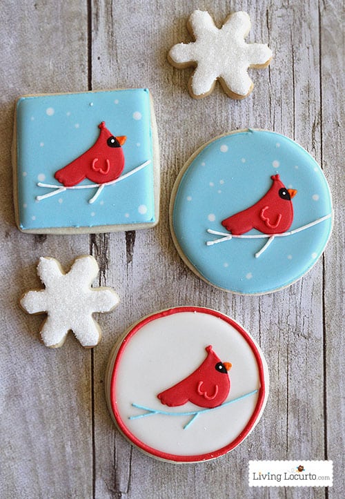 Beautiful Red Bird Christmas Printables & Cookies - A perfect DIY Gift Idea! LivingLocurto.com ~ Cookies by Lizy B