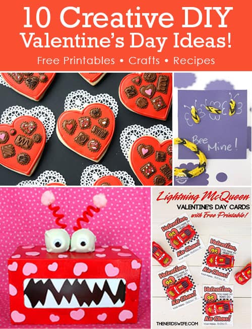 10 DIY Valentines Day Free Printables and Crafts