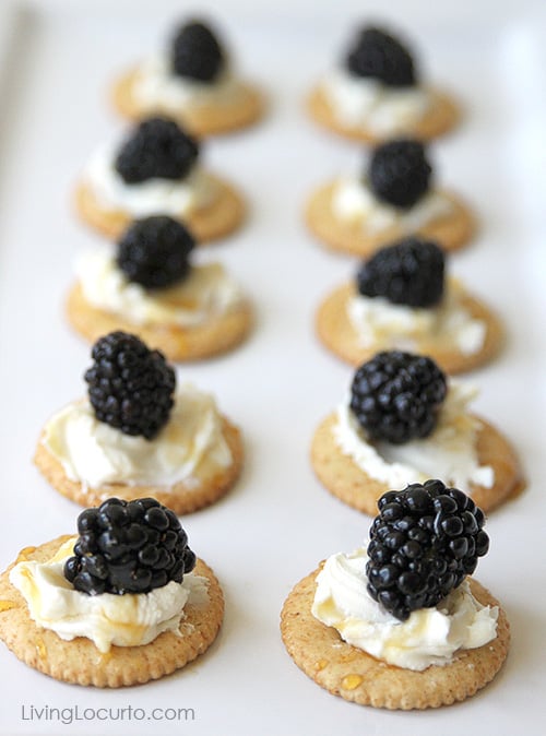 Blackberry Goat Cheese Appetizers - Recipe and more party ideas at LivingLocurto.com