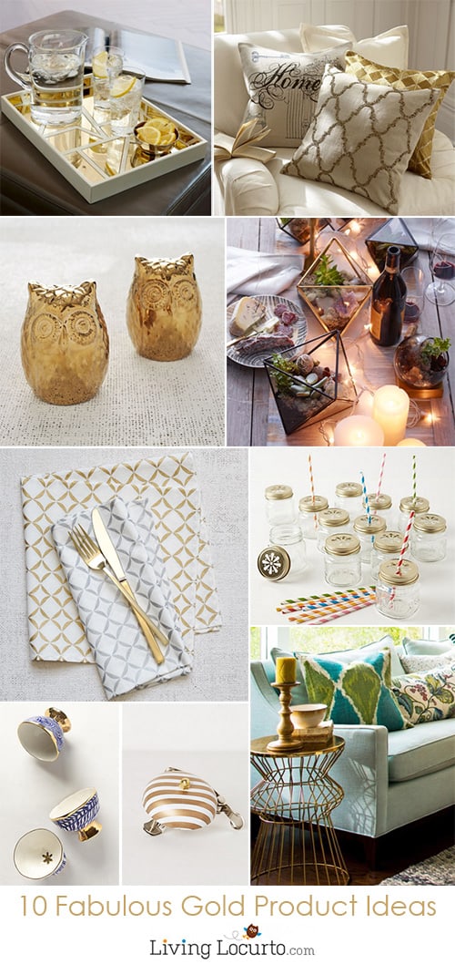 10 Gold Ideas for Home or Party
