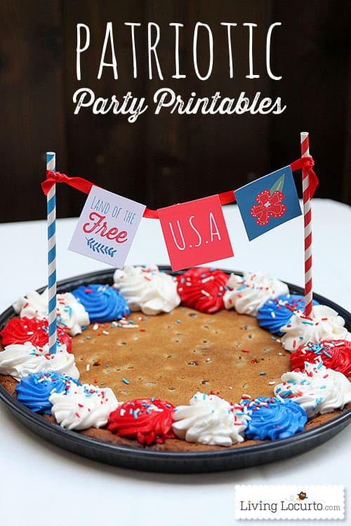 4th of July Party Printables & Cookie Cake. LivingLocurto.com