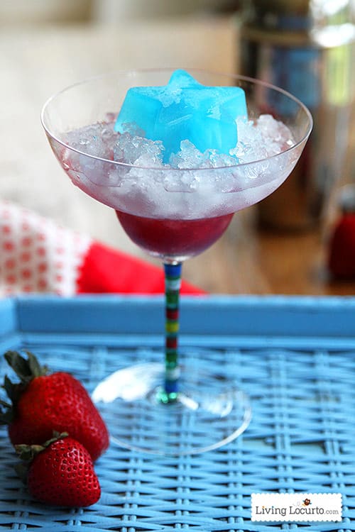 Red White and Blue Cocktail for 4th of July. LivingLocurto.com