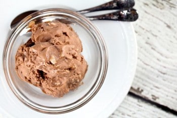 Chocolate Coconut Homemade Ice Cream with Macadamia Nuts. Recipe by Karen's Kitchen Stories.