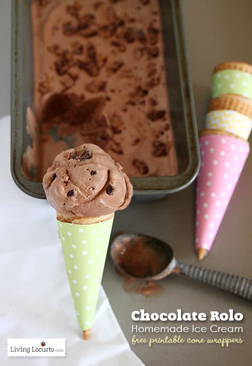 Homemade Rolo Chocolate Ice Cream