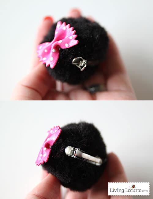 DIY Minnie Mouse Ear Hair Clips. Cute Craft for Kids! LivingLocurto.com