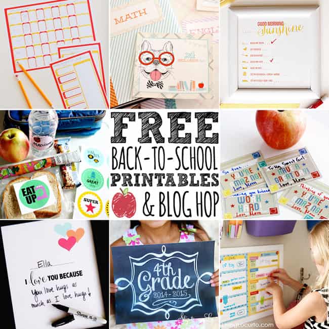 Free Printables Back to School Blog Hop