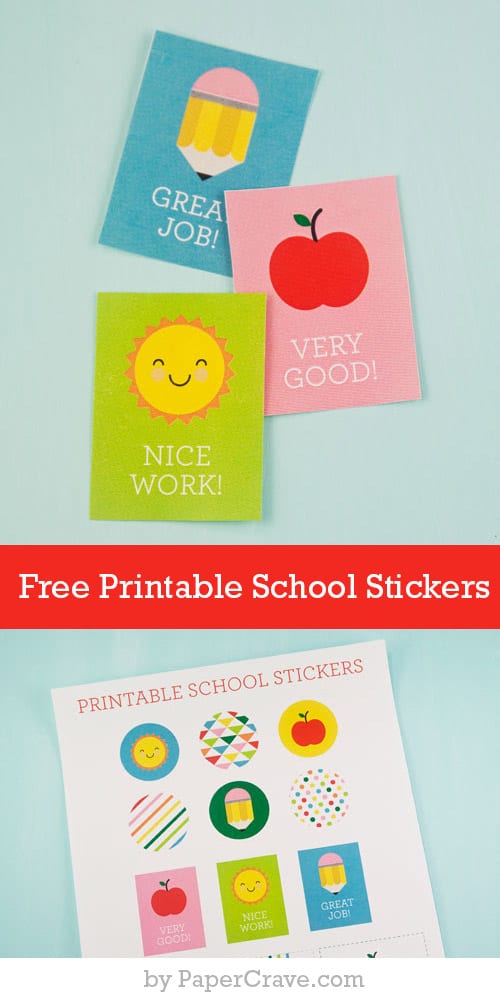 Free Printable School Stickers. Back to School tags by Paper Crave.