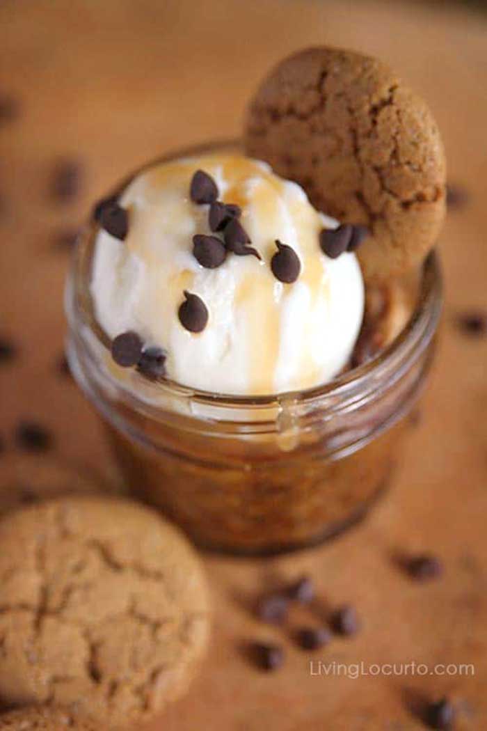 Pumpkin Dump Cake Recipe with vanilla Ice Cream chocolate chips