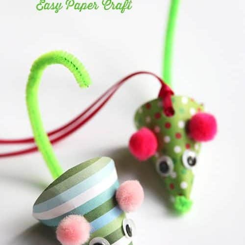 Paper Mouse Christmas Ornament 2 Cute DIY Mouse Ornaments. A fun DIY Christmas Paper Craft. LivingLocurto.com