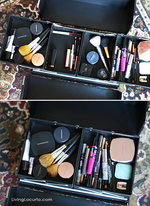Make-Up Organizer - Great Organizing Ideas for your Bathroom! Cabinet Bathroom Organization Makeover - Before and After photos. LivingLocurto.com
