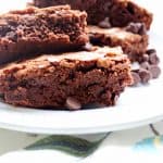 Simple Homemade Double Chocolate Chip Brownies recipe everyone enjoys. The perfect brownie recipe for any chocolate lover!