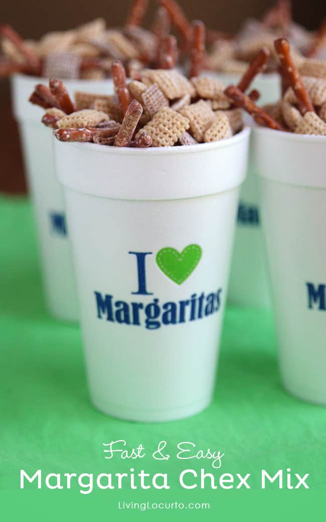 Fast and Easy Margarita Chex Mix. The perfect party recipe! LivingLocurto.com