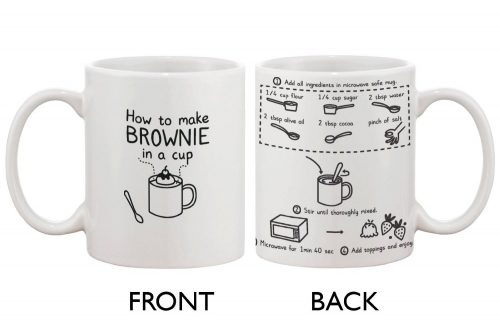 Coffee Mug Instructions for brownies in mug