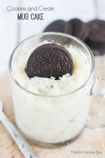 Cookies and Cream Cake in a Mug Recipe by Made from Pinterest