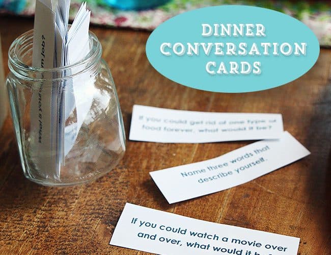 Free Printable Dinner Conversation Starter Cards