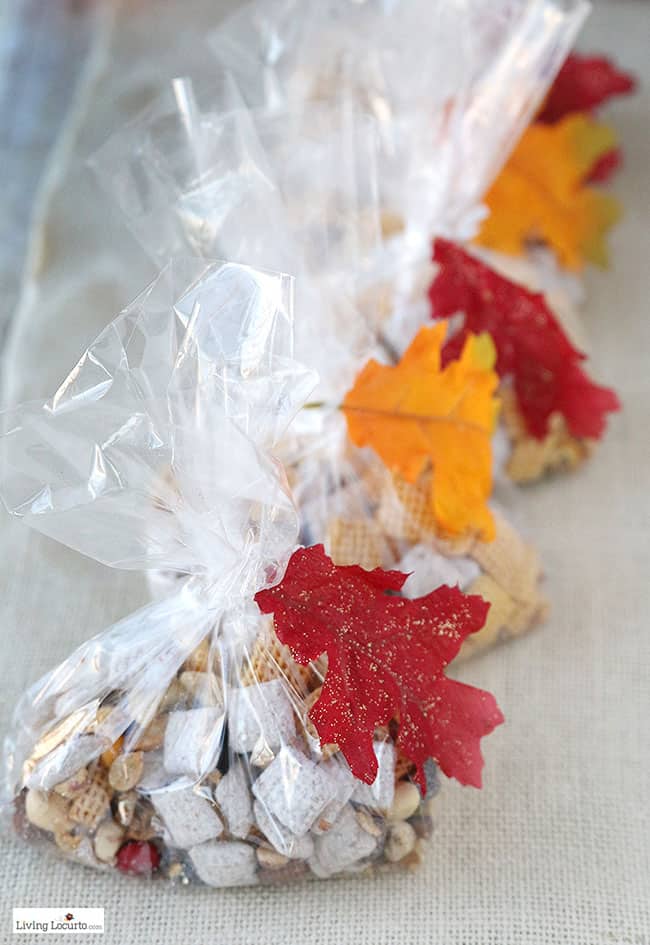 Harvest Hash Trail Mix Treat Bags. Cute DIY Fall Gift or Thanksgiving Party Favor. by @livinglocurto