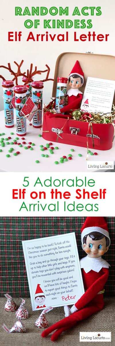 Creative Elf on the Shelf Arrival Ideas! Unique printables and cute elf ideas direct from the North Pole to wow your kids. Random Acts of Kindness, arrival letters from Santa and more! #christmas #elf #elfontheshelf #kids #printables