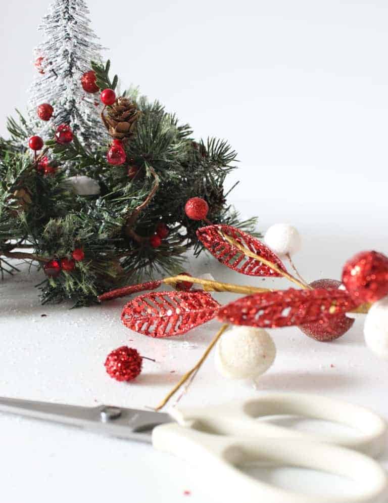 Mini Christmas Tree Centerpiece DIY craft. Simple Holiday table decor you can make in minutes! Mini Christmas Tree Centerpiece DIY craft. Simple Holiday table decor you can make in minutes!