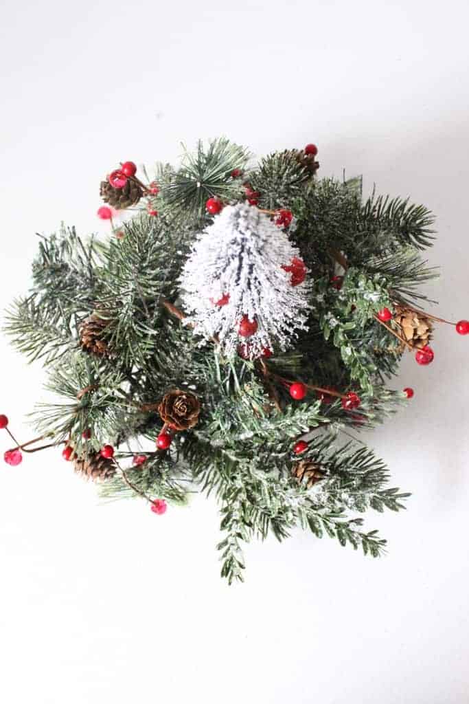 Mini Christmas Tree Centerpiece DIY craft. Simple Holiday table decor you can make in minutes! Mini Christmas Tree Centerpiece DIY craft. Simple Holiday table decor you can make in minutes!