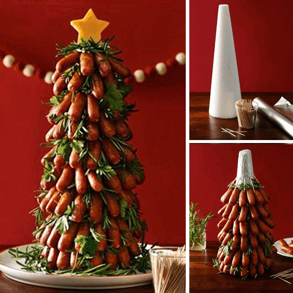 Little Smokey Hot Dog -Christmas Tree Shaped Appetizers perfect for a Holiday Party!