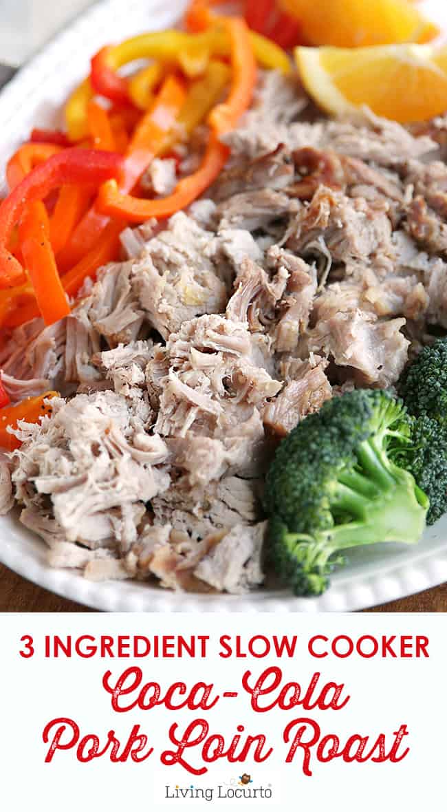A mouthwatering 3 ingredient Crock Pot Pork Roast recipe. Tender, easy and delicious slow cooker dinner recipe made tender with Coca-Cola.
