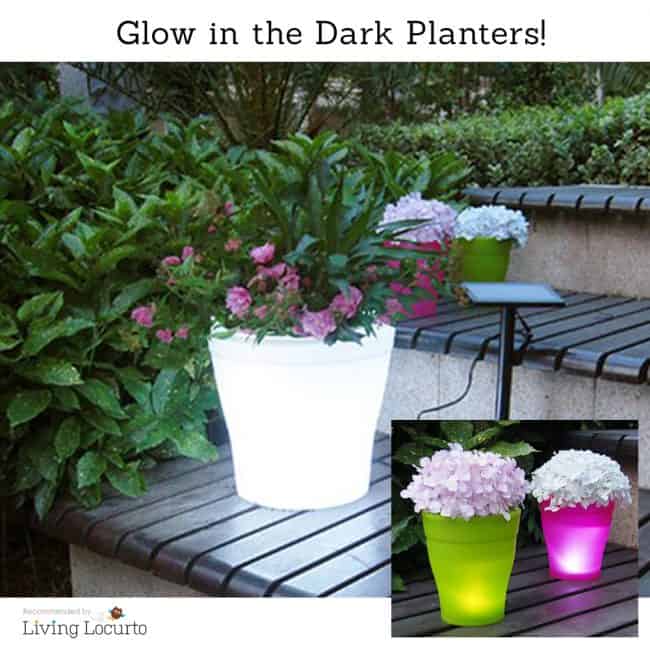 Glow in the dark LED Flower Pots that change colors! Great idea for a garden.