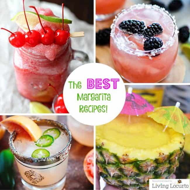 The Best Margarita Recipes ever! From Strawberry and Blackberry to Pineapple and Coconut, you'll find a frozen cocktail perfect for party drink or a hot summer day! LivingLocurto.com