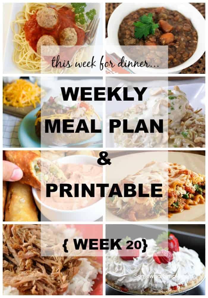 Meal Plan for the Week!