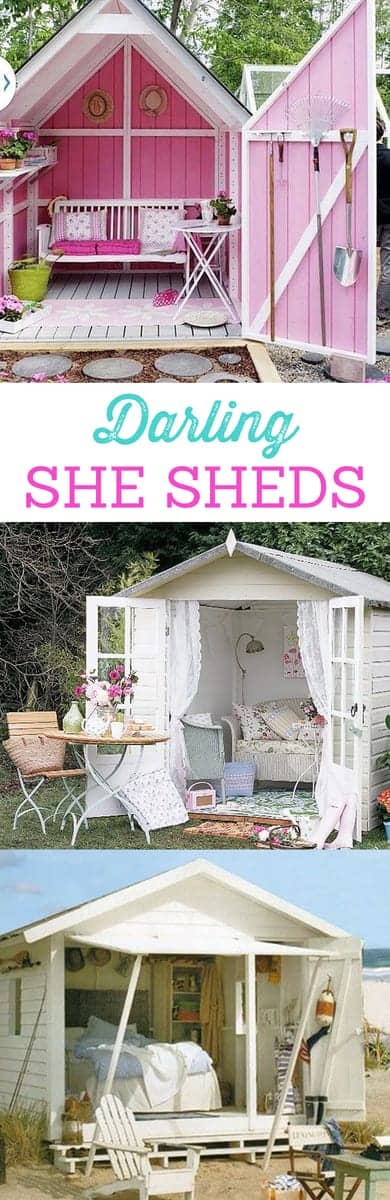 The most beautiful She Sheds! Dream homes and small work areas for women. The most darling, charming, and fun backyard garden sheds for women. The most beautiful She Sheds! Dream homes and small work areas for women. The most darling, charming, and fun backyard garden sheds for women.