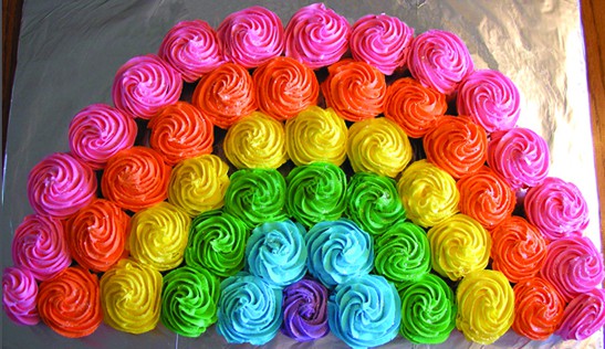 Rainbow Cupcakes - Best Birthday Pull Apart Cupcake Cakes. Simple creative cake inspiration for a birthday party celebration.