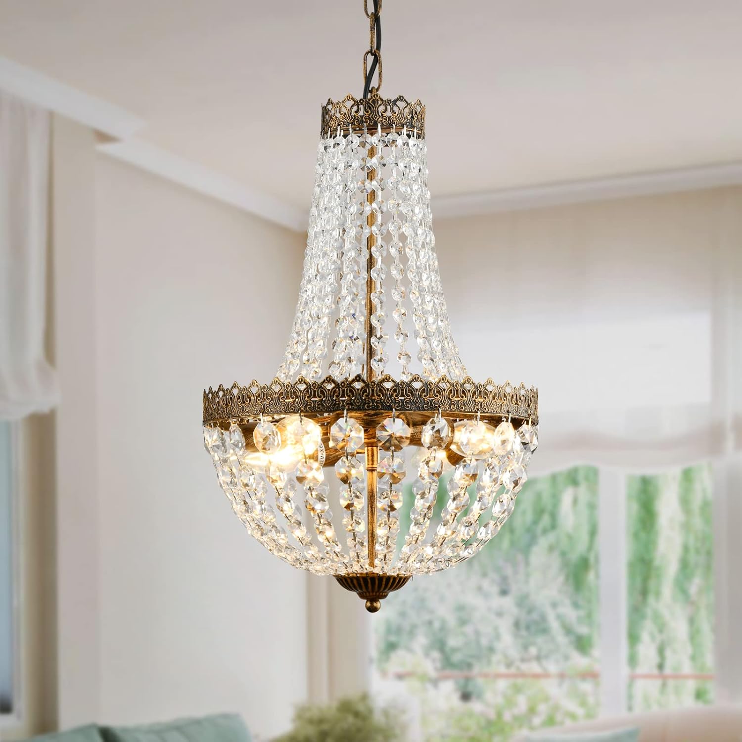 French Empire Mini Crystal Chandelier