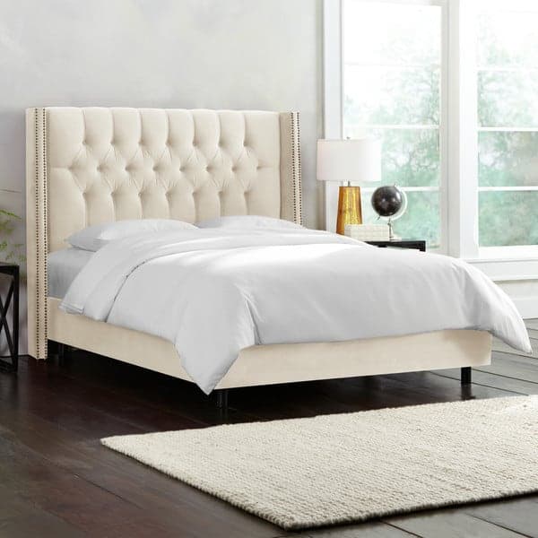 Beautiful Diamond Tufted Wingback Nail Bed