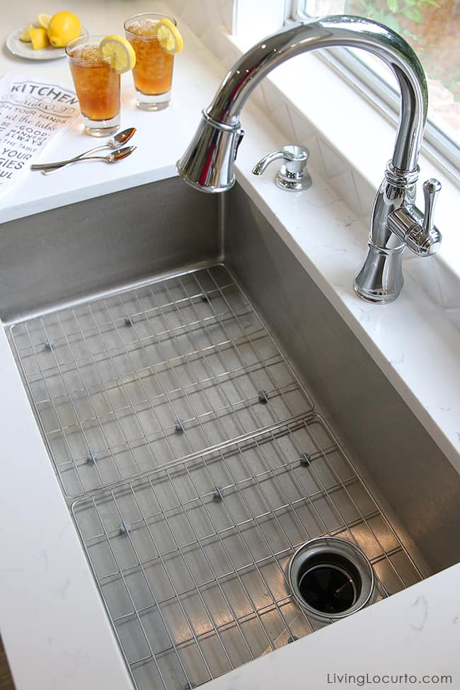 White Kitchen Sneak Peek! Stainless Steel Farmhouse Sink